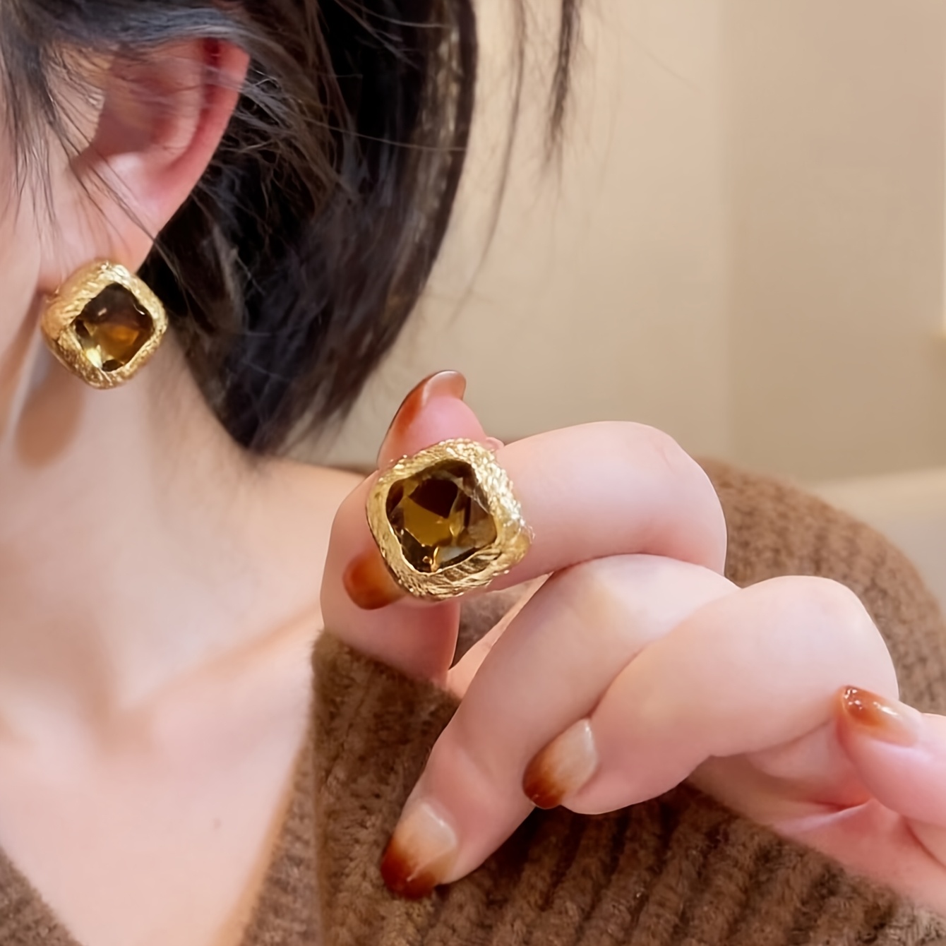 5 Pairs Vintage Geometric Block Long Tassel Earrings
